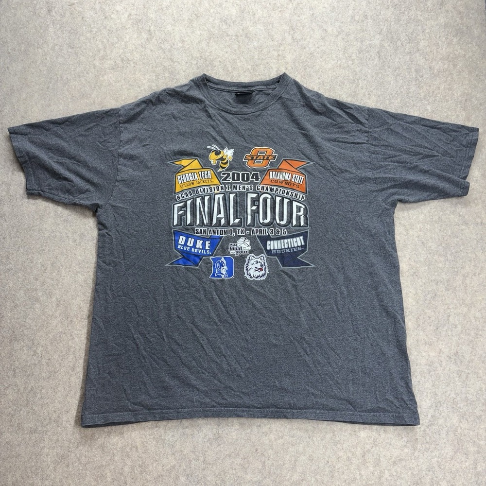 Vintage 2004 NCAA College Basketball Final Four T-Shirt Mens XXL Gear For Sports